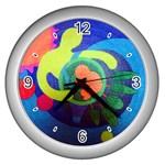 Mother&Baby Wall Clock (Silver with 4 black numbers)