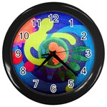 Mother&Baby Wall Clock (Black with 12 black numbers)