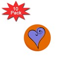 Blue Heart 1  Mini Button (10 pack) 