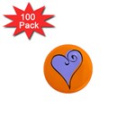 Blue Heart 1  Mini Magnet (100 pack) 