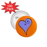 Blue Heart 1.75  Button (100 pack) 
