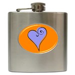 Blue Heart Hip Flask (6 oz)