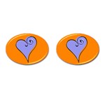 Blue Heart Cufflinks (Oval)