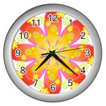 flower_round Wall Clock (Silver)